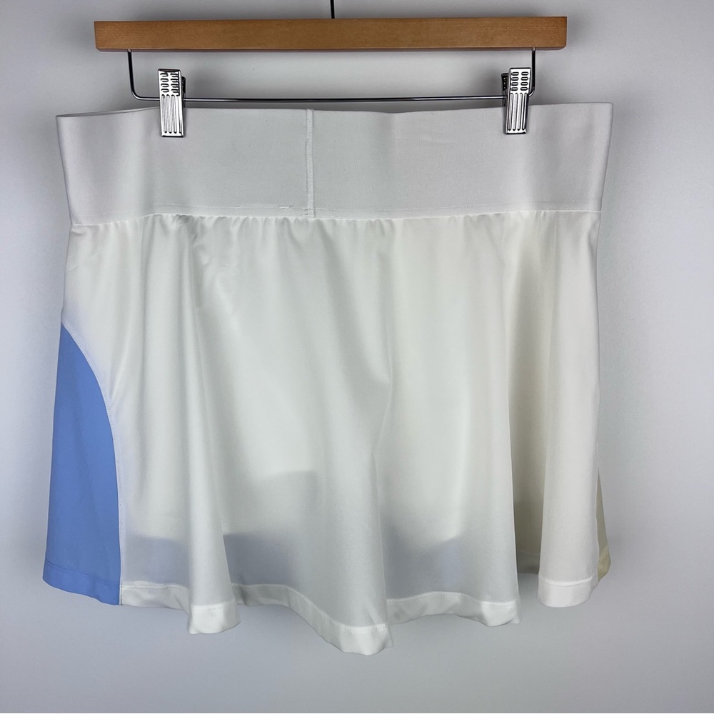 Nike Dri-Fit Advantage Hybrid Tennis Skirt Butter Yellow Pastel Blue Size XL - Picture 5 of 7